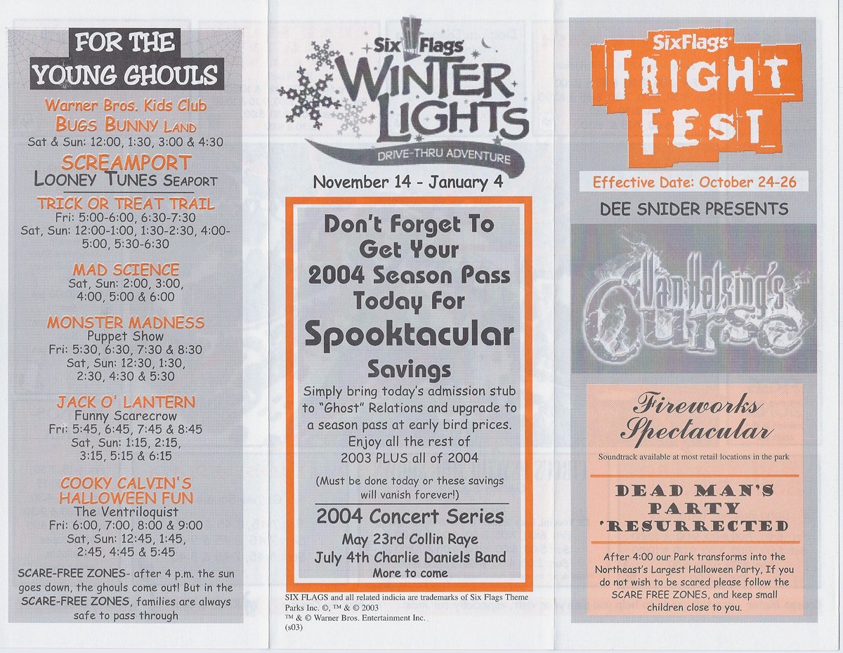2003 Fright Fest At Six Flags Great Adventure